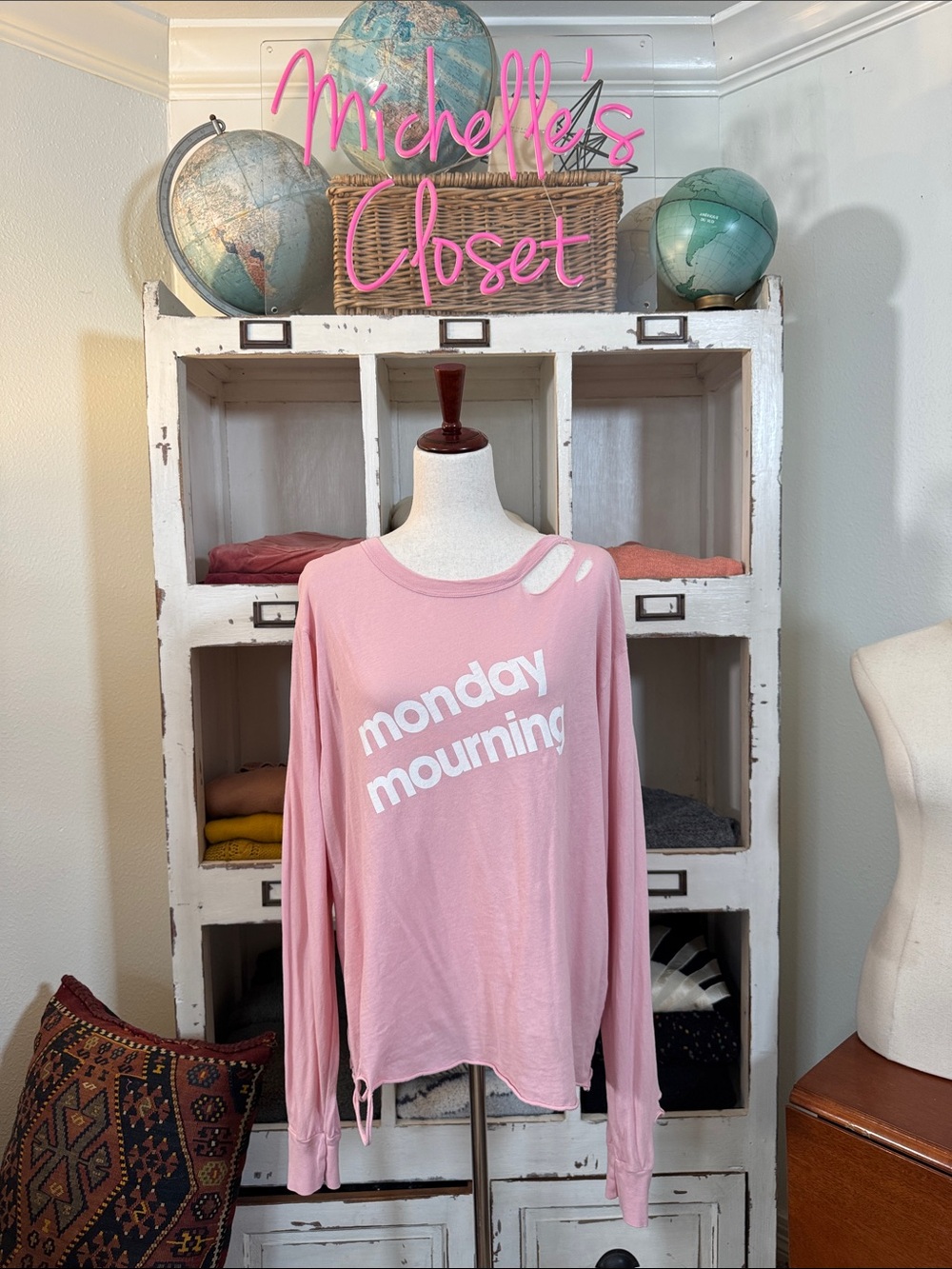 Wildfox “Monday Mourning” distressed tee